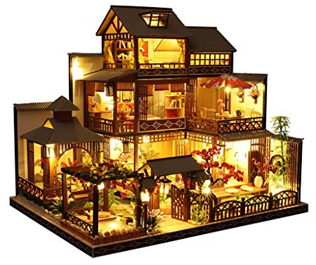 Teri Holz Music Box, Musikbox Bausätze mit LED-Leuchten - 3D Holzpuzzle for Weihnachten/Geburtstag/Valentin (Color : B)