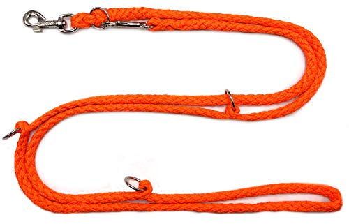 Hundeleine Doppelleine Übungsleine Führleine für mittlere Hunde bis 45 Kg über 39 Farben sehr stabil (2,80 m, Orange)