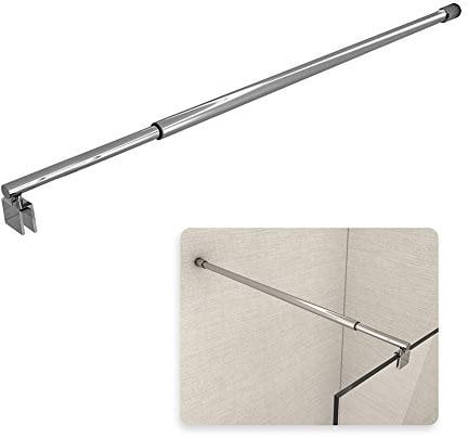 EMKE Shower Screen Support Bar - 700mm to 1200mm Wet Room Support Round Arm for Bath Panel Shower Glass Bracket, Fits 8-10mm Glass