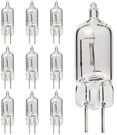 GoodBulb 50-Watt JC Light Bulb | GY6.35 Base 12V | High Output Halogen Light | 3000K Soft White Color | Clear Finish | 2000 Life Hours | Pack of 10 Bulbs