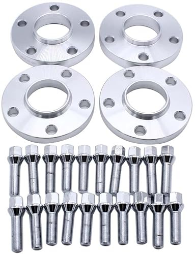 TAKPART 4 Stück 15mm & 20mm Spurverbreiterung Distanzscheiben Set Ø57,1 5x112mm mit 20 Stück Radschrauben M14x1,5 für TT A3 A4 A6 A8 S4 S6 S8