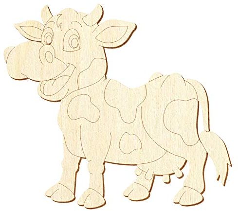 Holz Kuh V2 - Deko Basteln 5-50cm, Pack mit:25 Stück, Breite:11cm breit