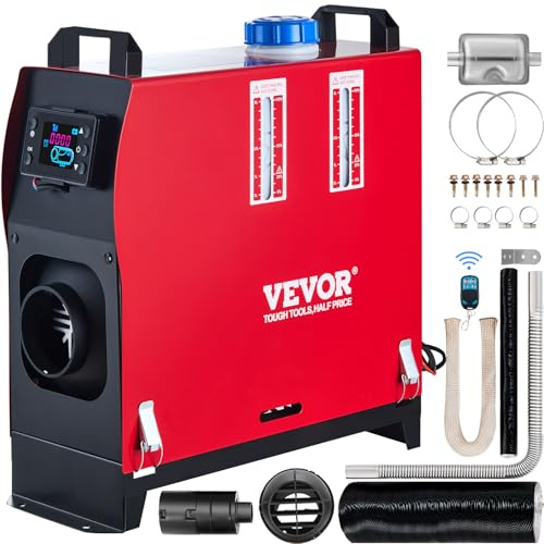 VEVOR Riscaldatore Diesel 12V Riscaldatore Aria Diesel per Auto da Parcheggio 8kW a Carburante con Telecomando e Monitor Termostato LCD per Auto, Camion, Camper, Barche Autobus