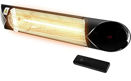 NEO TOOLS Infrarot Heizstrahler Industrie 2000 W – Leistungsstarker Außenheizer mit Timer, Fernbedienung, IP55, Wand- & Deckenmontage