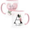 SpecialMe® Kaffee-Tasse mit Name und Spruch mit Herz Initiale Monogramm Dankeschön personalisierte Geschenke Ärztin rosa Keramik-Tasse