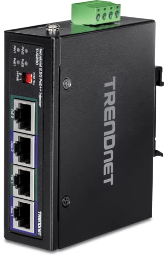 TRENDnet TI-IG290 95 W 2-Port Industrial 2.5G PoE++ Injector, unterstützt PoE IEEE 802.3af, PoE+ IEEE 802.3at und PoE++ IEEE 802.3bt, Nicht kompatibel mit passiven PoE-Geräten