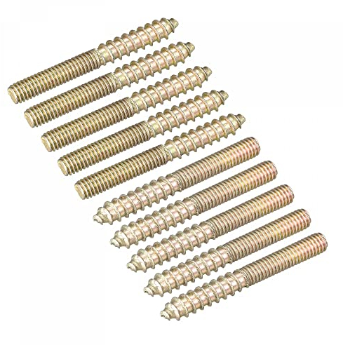 sourcing map M4x35mm Hanger Bolts, 50pcs Double Ended Thread Dowel Screws for Wood Furniture