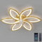 Ventilatore da soffitto silenzioso con luce con telecomando e APP dimmerabile luce colore luminosità 70W plafoniera creativa a forma di fiore in acrilico con ventola (oro)