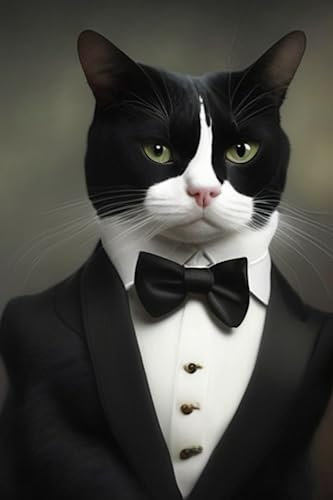 Tuxedo Cat 120 Lined Pages Notebook Journal 6x9