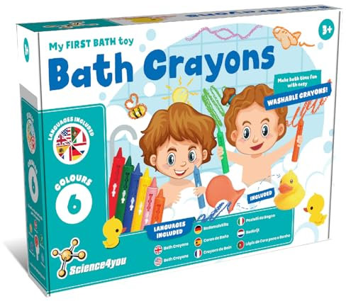Science4you Bath Crayons Age 3+ for Kids + - Bath Paint for Kids is a Special Toy to Make a Shower Experience Funnier and More Colored, Creative Toy, Arts & Crafts Gift for Girls & Boys 4 5 6+
