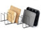 simplywire - Soportes para bandejas de horno y tablas de cortar - Paquete de 2 - Almacenamiento de sartenes - Organizador de armarios de cocina - Negro