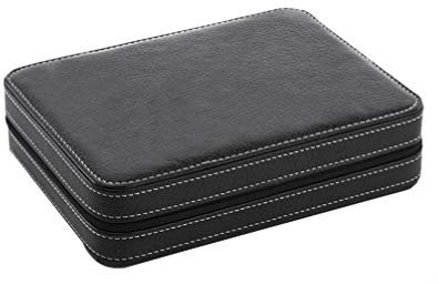 JOEBO Uhrenaufbewahrungskoffer mit 8 Fächern – Uhrenaufbewahrungstasche, tragbarer Uhrenhalter, Armbanduhr-Vitrine mit Reißverschluss, Uhrenbox-Organizer for Herren, Schwarz/278 (Color : Black)