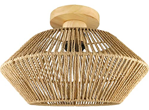 OSALADI Rattan-deckenleuchte Geflochtene Deckenlampe Moderner Stil -deckenlampe Wohnzimmerleuchte E27-sockel Leicht Zu Reinigen Geeignet Für Schlafzimmer Badezimmer Balkon