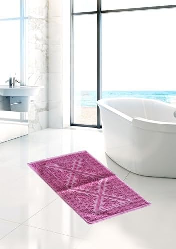 Tappeto Sardo Stuoia Passatoia tappeto bagno 100% Cotone Made In Italy prodotto in sardegna (Fucsia, 55x115)