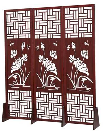 Raumteiler Sichtschutz Trennwand Stellwand Antike Raumteiler Stehender Boden Ausschnitt Paravent, Gaststätten Trennwand Wohnbereich Trennwand, Atelier Wohnung Bauernhaus, Mit Sockel ( Size : 3 Panel 1