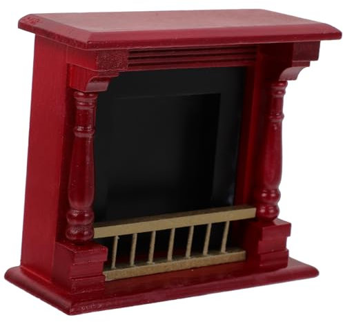 ibasenice Miniatur Holz Kamin Modell Miniature Fireplace Für Puppenhaus Dekoration Realistische Mini Möbel Für Projekte Rote Farbe Für Miniatur Gärten Und Szenen Als
