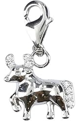 Depesche 11785-057 Charms Express yourself - Anhänger für Halsketten und Armband, Stier, versilbert, als kleines Geschenk