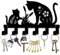 CREATCABIN Porte-Clés Mural Forme Chats Forme Fleurs,Organisateur Clés Métal,Porte-Manteau avec 10 Crochet,Support Suspension Fer,Crochets Muraux Décoratifs pour Entrée,Couloir,Porte D'Entrée,27x16cm