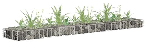Genérico Cama elevada de Gabion de acero galvanizado 180 x 30 x 10 cm, hogar y jardín, jardinería, macetas y macetas, plata,7,5 LB,145632