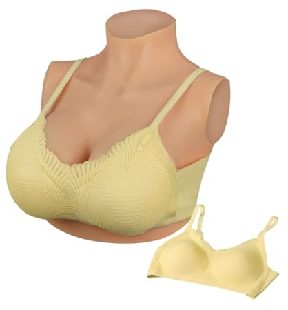 Realistic Breastplate Silicone Breast Forms with Bra Breast Plates for Crossdressers Drag Queen Mastectomy,B,#1+gel