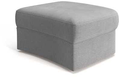 Cavadore Hocker Jawa / Bodennaher Polsterhocker in Nierenform / Ideal als Fußhocker oder Sitzgelegenheit / Passend zur Garnitur Jawa / 84 x 43 x 70 / Mikrofaser, Mittelgrau