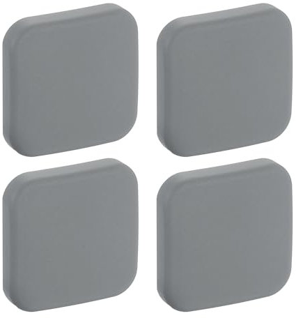 sourcing map Door Stoppers Wall Protector, 4pcs Soft Silicone Door Handle Buffers, Square Self Adhesive Door Knob Guard for Home Office, Grey