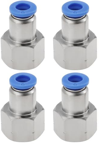 EMSea 4 Pezzi 6mm Diametro Tubo X 1/4 NPT Filettatura Femmina Adattatore Connettore Pneumatico Push Fit Adattatore Per Raccordi Aria Push Dritto