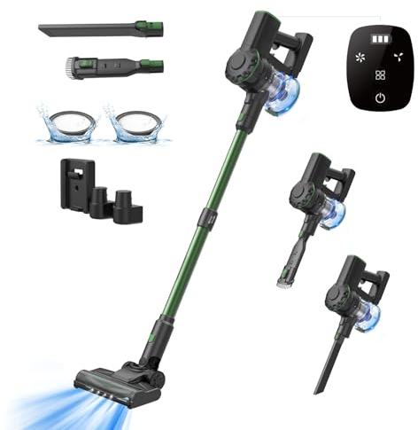 Vexilar V9PRO Aspirapolvere Senza Fili 40KPa Potente,Scopa Elettrica Senza Fili Potente 50minuti e display a LED,Scope elettriche,Aspirapolvere Portatile,Aspirapolvere per Pavimenti/Tappeti/Peli