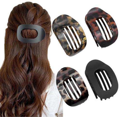 IKOPFLN 4 Pièce Pince plate cheveux, pince cheveux femme, pince a cheveux, pinces à cheveux pour femmes, pince cheveux plate