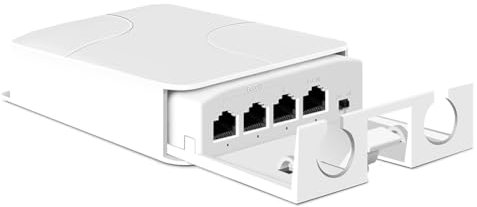 Lnfxkvva New 4-Port IP55 Outdoor Waterproof POE Repeater 1 to 3 Network Switch PoE Extender for IP Cameras 100Mbps