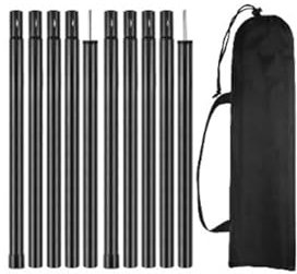 AMENGJ Teleskopstange Camping 2PCS Markisenstangen Aluminium Zeltstange und 4PC Starke Saugnapf Anker Outdoor Baldachin Zelt Schatten Markise Accessori(Black 54-205CM)