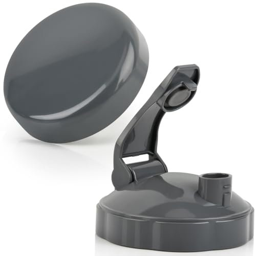 TIMESETL 2 Stück Ersatzteile Deckel Kompatibel mit Nutribullet, Wiederverschließbare Flip-Top Becherdeckel Kompatibel für NutriBullet, Flip Top to Go Deckel Ersatz, (Klappdeckel + Flachdeckel)