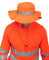 Mivaro Warnschutz Safari Hut Orange mit Reflexstreifen und verstellbarem Schirm - Sicherheits Kopfbedeckung für Jagd BAU Forst Outdoor - Unisex Sonnenschutz Hut mit Kinnband One Size