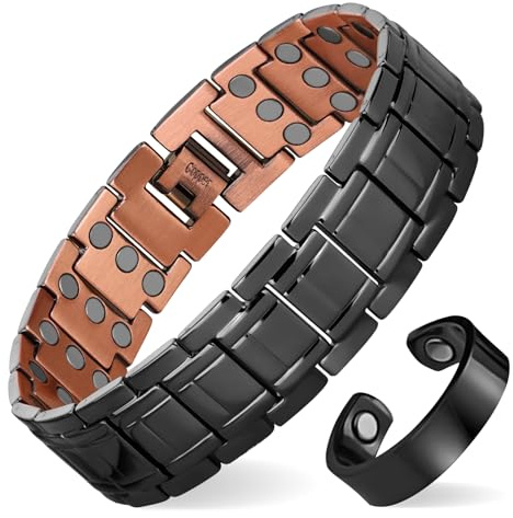 MagEnergy Copper Bracelet for Men, 3X Strength Magnetic Bracelet, 99.99% Pure Copper Jewelry Gift with Sizing Tool