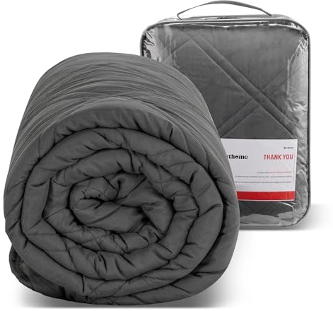 Winthome Weighted Blanket Adult, Heavy Blanket Designed for Insomnia, Anxiety and Stress Relief with Premium Glass Beads, Weighted Blanket Double QUEEN Size (Grey, 150x200cm 10kg)