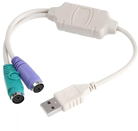 AYMBH USB Male to Dual PS/2 Female Adapter Converter Cable for Keyboard Mouse Computer, USB to PS/2 Converter, Plug & Play Connector for PC Laptop Desktop