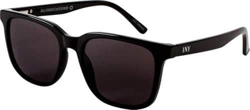 I NEED YOU Sonnenbrille BALI für Damen & Herren Klassisch Eckig, UV‑400 Schutz, aus Recycelten Materialien gefertigt, Rückseitig Entspiegelt, mit Federscharnieren, inkl. Etui & Tuch, Schwarz