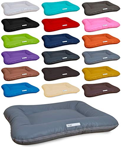 dogsfavorite Hundebett Classic aus Kunstleder Gr. L 100 x 80cm grau Hundekissen Hundesofa Hundebetten