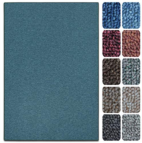 casa pura Teppich London | viele Größen | pflegeleichter Flacher Schlingenflor | Flurteppich, Wohnzimmerteppich, Küchenteppich, Schlafzimmerteppich (Grün - 140x200 cm)