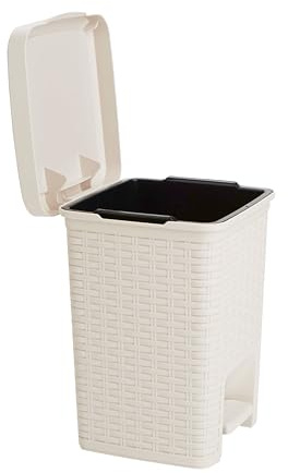 Mind Reader Poubelle carrée ivoire pour salle de bain, maison, hôtel, bureau