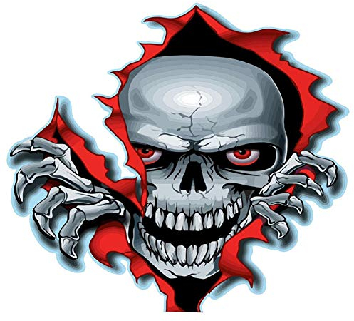 EROSPA® Aufkleber KFZ Auto Motorrad - Skelett Knochen Schädel - Car-Sticker