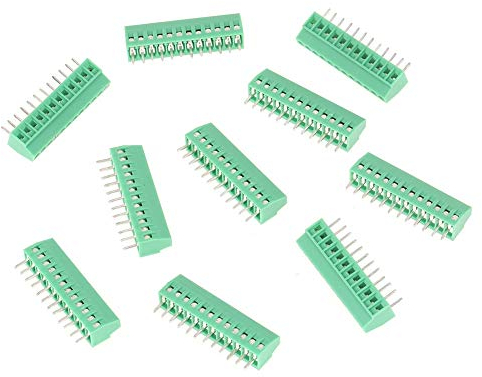 Samfox Connettore Morsettiera PCB - Connettore 12 pin Morsetto a vite passo 12 poli 2.54mm, Confezione da 10 Pezzi