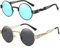 Dollger Runde Steampunk-Sonnenbrille Hippie-Brille Metallrahmen 100% UV-blockierende Gläser