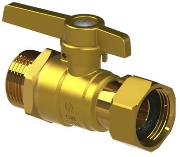 Arco - Grifo medidor de agua - Grifo ACS delantero contador - Macho 3/4 (20/27) Tuerca libre 3/4 (20/27) - Lg 68 - Arco