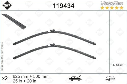 SWF 119434 Wischblatt SWF Das Original Wischblatt 119434 Leistungsstarke hervorragende Sicht auf der Straße einfach zu Montieren Originale Flachblätter 625mm/500mm Vorne Set mit 2 Wischerblättern