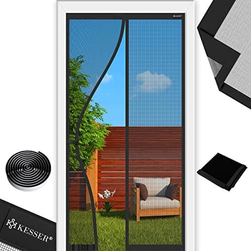 KESSER® Magnet Fliegengitter Tür Insektenschutz 110 x 220 cm Magnetvorhang Türvorhang Schutzgitter mit kinderleichter Inkl. Klebemontage für Balkontür Terrassentür Kellertür Montage Ohne Bohren