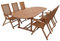 DEGAMO Garten Sitzgruppe LAGO 7-teilig: 6X Klappsesessel verstellbar, 1x Ausziehtisch 260x100cm oval, Eukalyptus-Holz