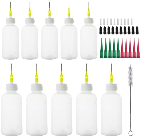 XIAONAN 10pcs Needle Applicator, 30ml + 50ml Tips Squeeze Bottle for Paint Quilling Craft, Glue Oil