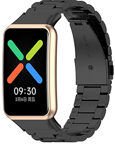 Tyogeephy Armband Kompatibel mit OPPO WATCH FREE, Rostfreier Stahl Metall Armband Ersatz Bracelet Sport kompatibel mit OPPO WATCH FREE Armband