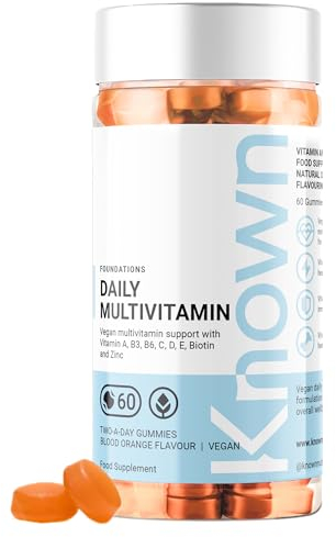 Known Tasty Daily Multivitamin Gummies - Supports Immune Health & Energy - Natural Blood Orange Flavour - 60 Vegan Gummies, 1 Month Supply